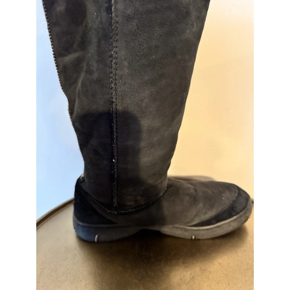 Ultimate Tall Braid 5340 UGG Boots Black Size 10 Good Warm Winter Snow Leather - Picture 6 of 9